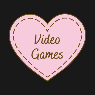 I Love Video Games Simple Heart Design T-Shirt