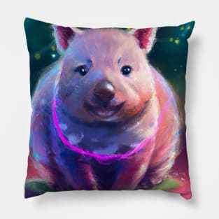 Cute Wombat Drawing Pillow