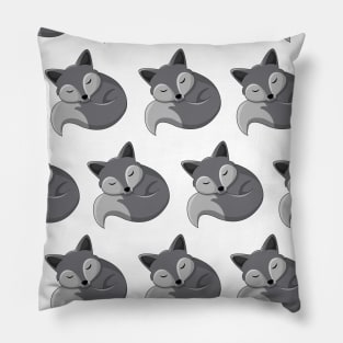 Cute Grey Wolf Sleeping Animal Adorable Wildlife Pattern Multi Pillow