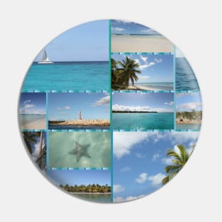 Great Tropical Paradise Caribbean Photo Collage Pin