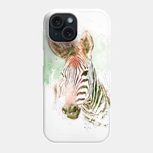 Watercolor Portrait - Zebra Head Phone Case