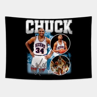 Charles Barkley The Chuck Basketball Legend Signature Vintage Retro 80s 90s Bootleg Rap Style Tapestry