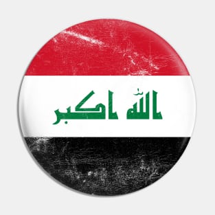 Iraq // Faded Vintage Style Flag Art Design Pin