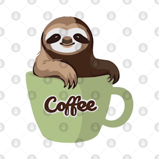 Sloth in the Coffee Mug for Caffeine and Chill Vibes by IDesign23