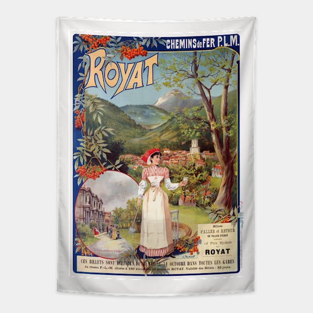 Royat France Vintage Poster 1896 Tapestry by vintagetreasure