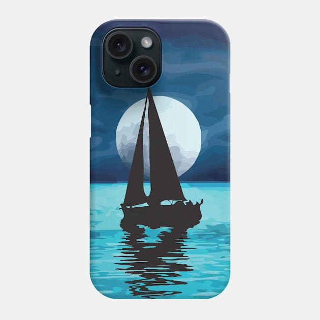 Sail Boat Sunset Over The Sea Phone Case by Sanzida Design