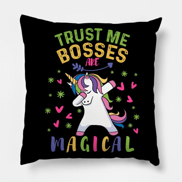 Cute Dabbing Unicorn Boss Gift Pillow by Irene Paul