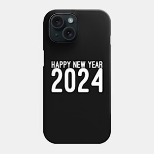 Happy new year 2024 (white) Phone Case