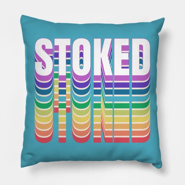 Rainbow Stoked Stacked Colors Pillow by little osaka shop