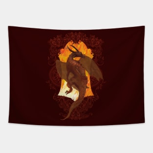 Fire Dragon Border Tapestry