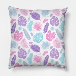 Pastel Tropical Leaves Pattern | Monstera Leaf Pillow