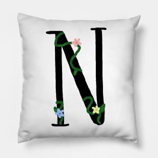 "N" initial Pillow