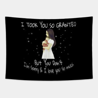 Mothers day black T-shirt Tapestry