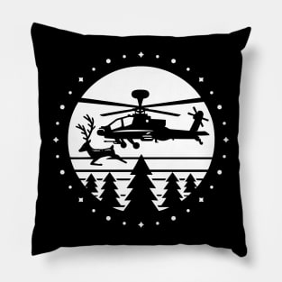 AH-64 Flying with Reindeer Pillow