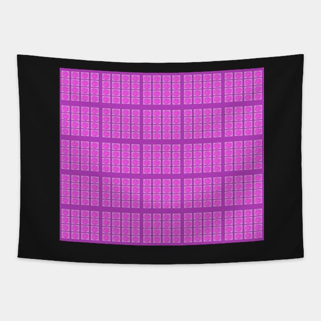 The Pink Spot. Fun pink geometric pattern in squares and circles. Perfect for everyone who loves pink. Tapestry by innerspectrum