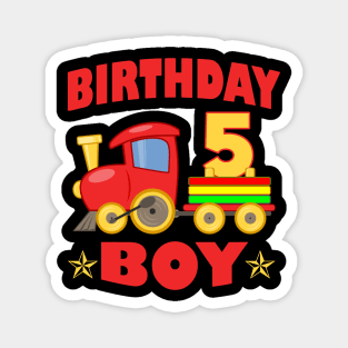 Kids Boys 5th Birthday Magnet