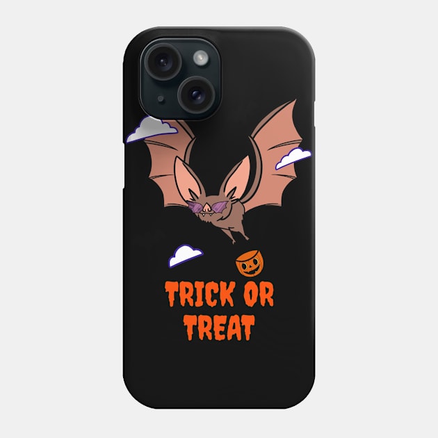 Trick Or Treat Bat Pumpkin Halloween Design Phone Case by Up 4 Tee