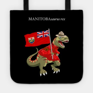 Clanosaurus Rex MANITOBAsaurus rex Manitoba Canada Flag Tyrannosaurus Rex Tote