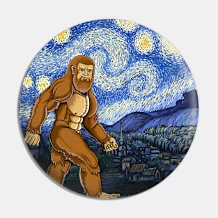 Bigfoot Van Gogh starry night Pin
