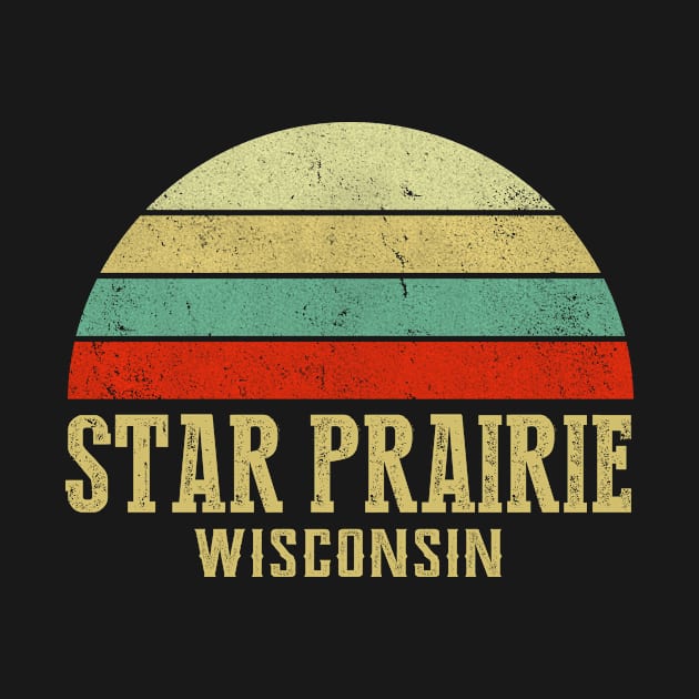 Star Prairie Wisconsin Vintage Retro Sunset by Curry G