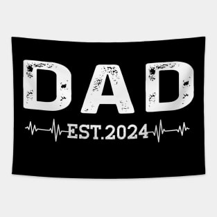 Dad Est 2024 New Dad Gift for Dad Anniversary Father Men Tapestry