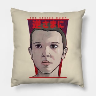 Stranger Things Eleven Japanese Upside Down - Inspired by Millie Bobby Brown and Netflix Show Pillow