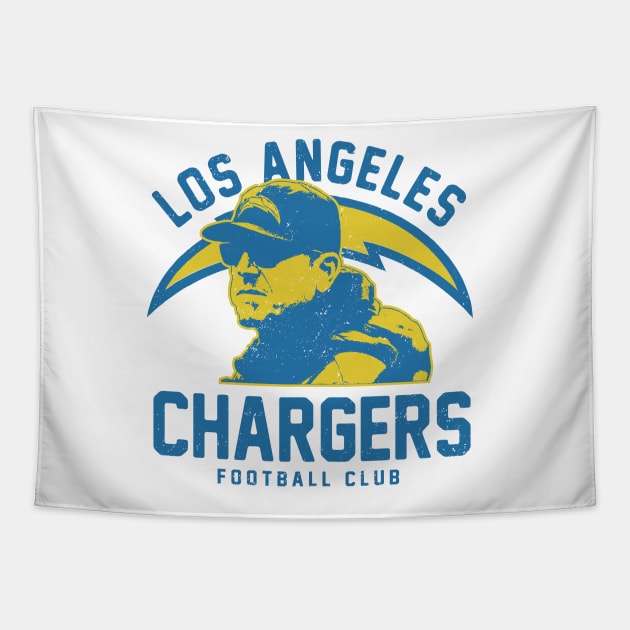 Jim Harbaugh Chargers Tapestry by Buck Tee