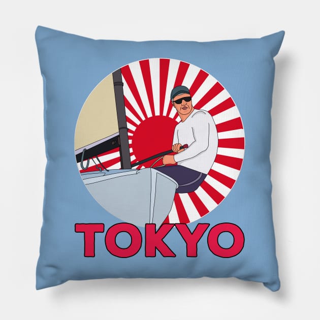 Sailing Tokyo Pillow by DiegoCarvalho