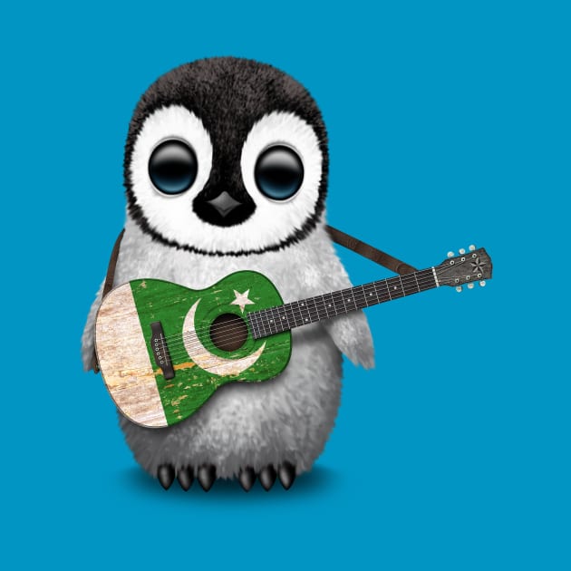 Baby Penguin Playing Pakistani Flag Guitar by jeffbartels