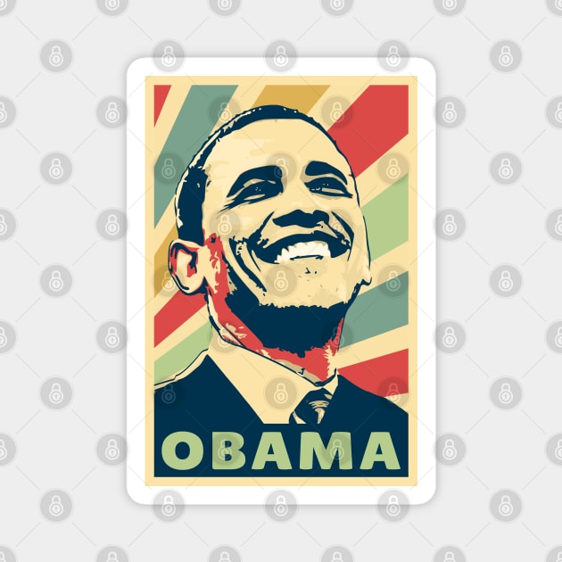 Barack Obama Vintage Colors Magnet by Nerd_art