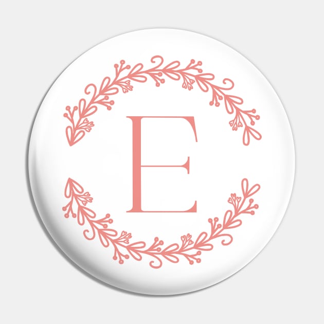 Pink Monogram- Letter E Pin by RosegoldDreams