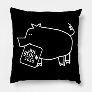 Whiteline Cute Pig with Joe Biden 2020 Sign Pillow