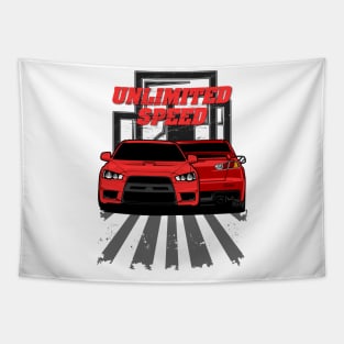 Lancer Evo X - Unlimited Speed Tapestry