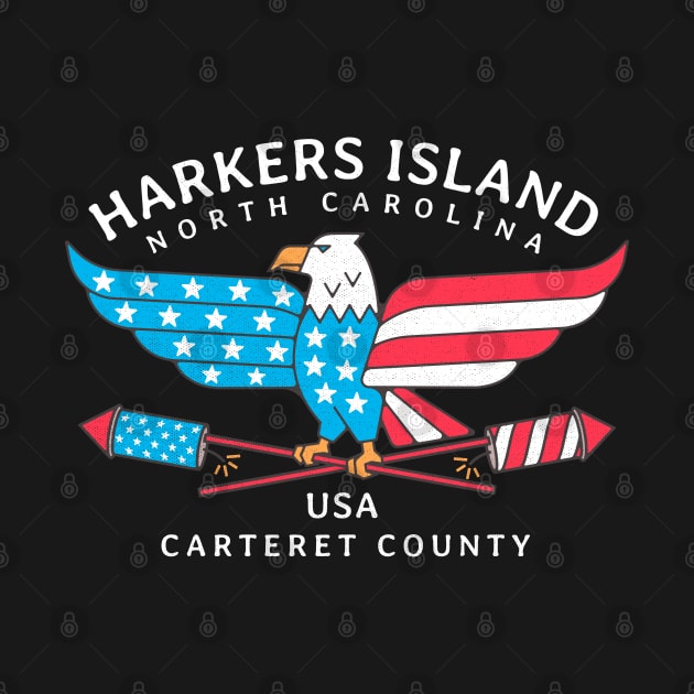 Harkers Island, NC Summer Patriotic Pride Fourth of July by Contentarama