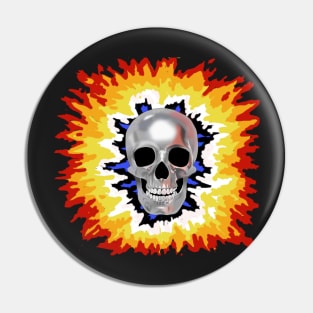 Skull in flame Pin