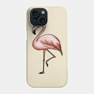 pink flamingo bird Phone Case