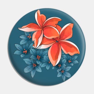 Complementary flowers // orange and blue Pin