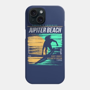 Retro Surfing Jupiter Beach, Florida // Vintage Surfer Beach // Surfer's Paradise Phone Case