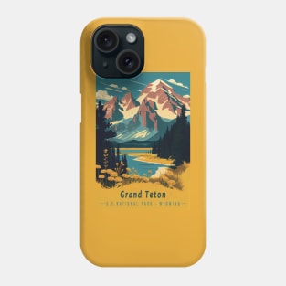 Grand Teton National Park Vintage Travel Poster Phone Case