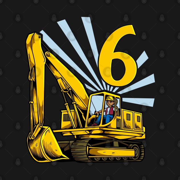 Excavator 6 year old birthday by Modern Medieval Design