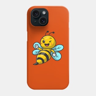 Cute Bee Waving Hand Cartoon Phone Case