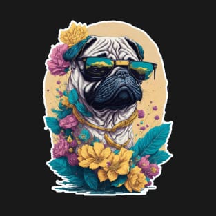 Pug with the flowers T-Shirt