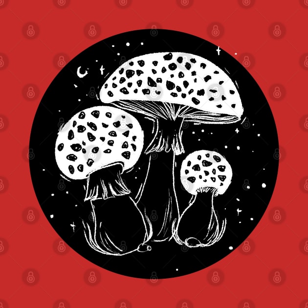 Amanitas night forest by astronauticarte