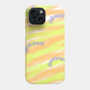 Orange green watercolor sparkle glitter art Phone Case