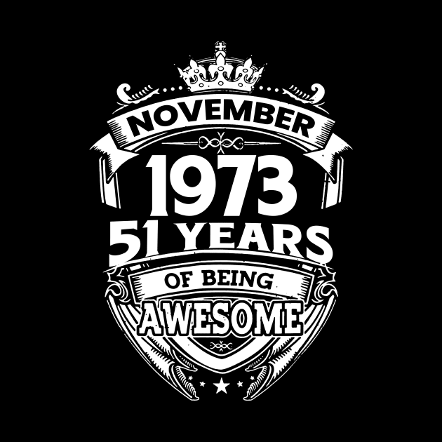 November 1973 51 Years Of Being Awesome 51st Birthday by Hsieh Claretta Art