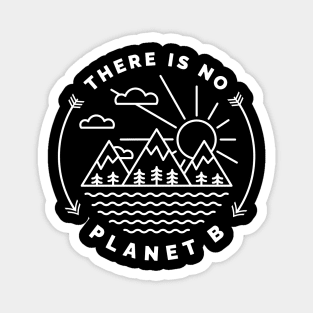 There Is No Planet B Line Art White Magnet