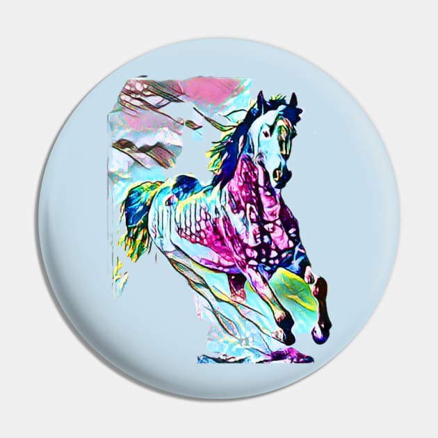 Galloping Paint Horse Pin by PersianFMts