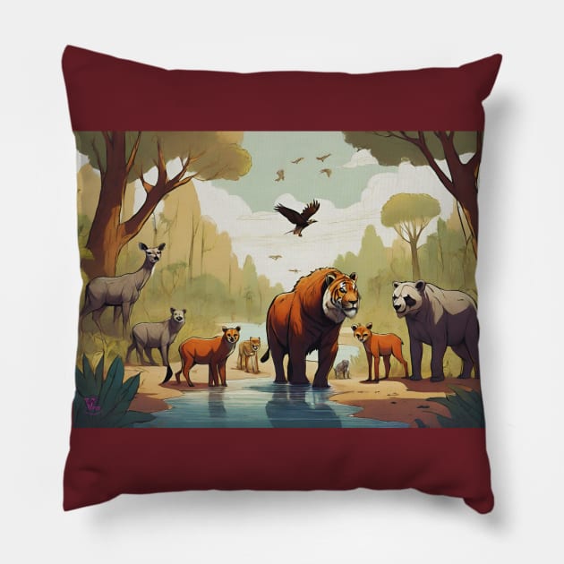 Wild Animals Pillow by Viper Unconvetional Concept