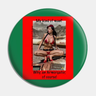 Armorgator Babe 11 - Red Background Pin