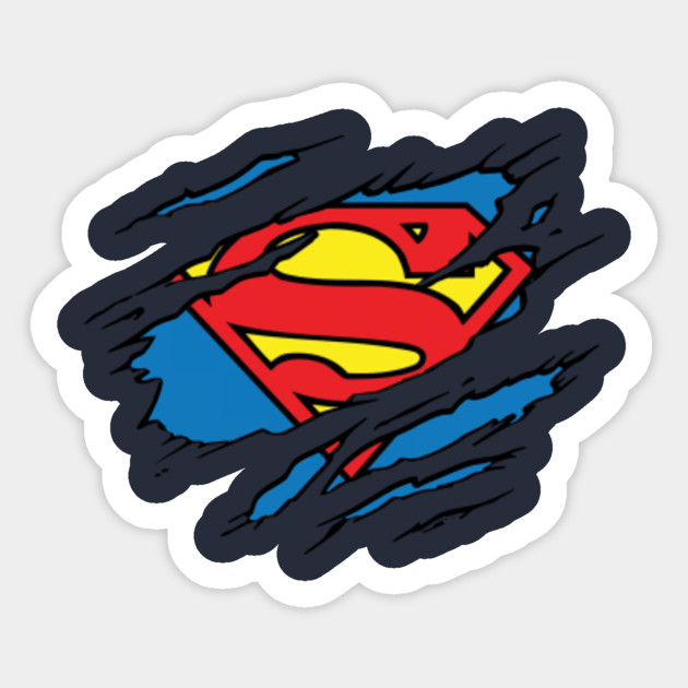 Superman Logo Ripped Justice League Sticker Teepublic